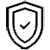 The shield represents the Blue Team securing the environment.